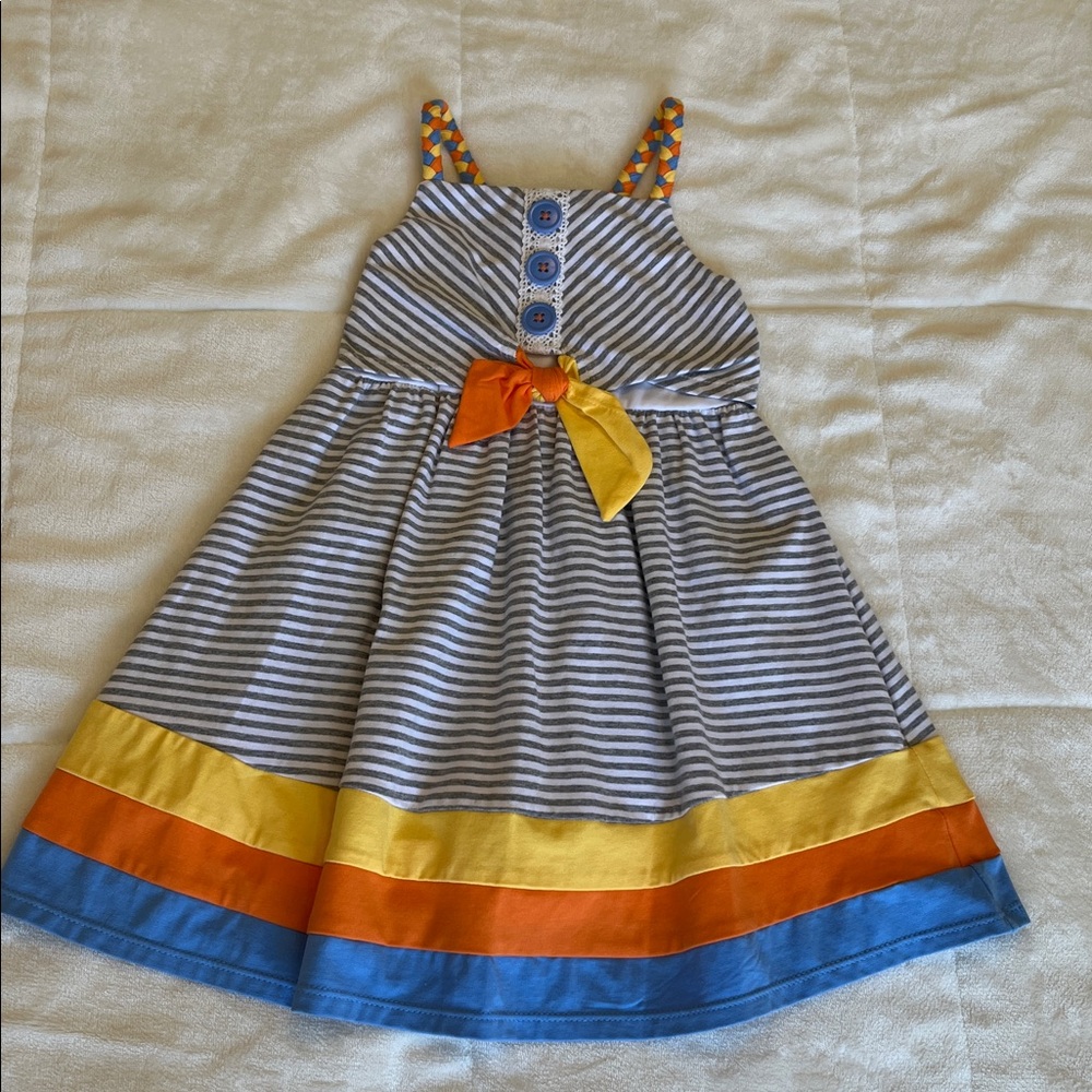Striped Dress with Colorful Accents